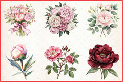 Roses Peonies Clipart Bundle - CraftNest - Digital Crafting and Art