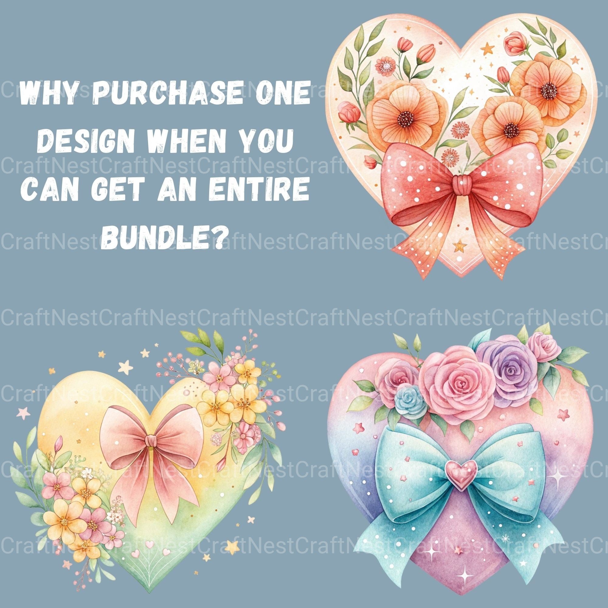 Heart Coquette Bow Clipart Bundle - CraftNest - Digital Crafting and Art