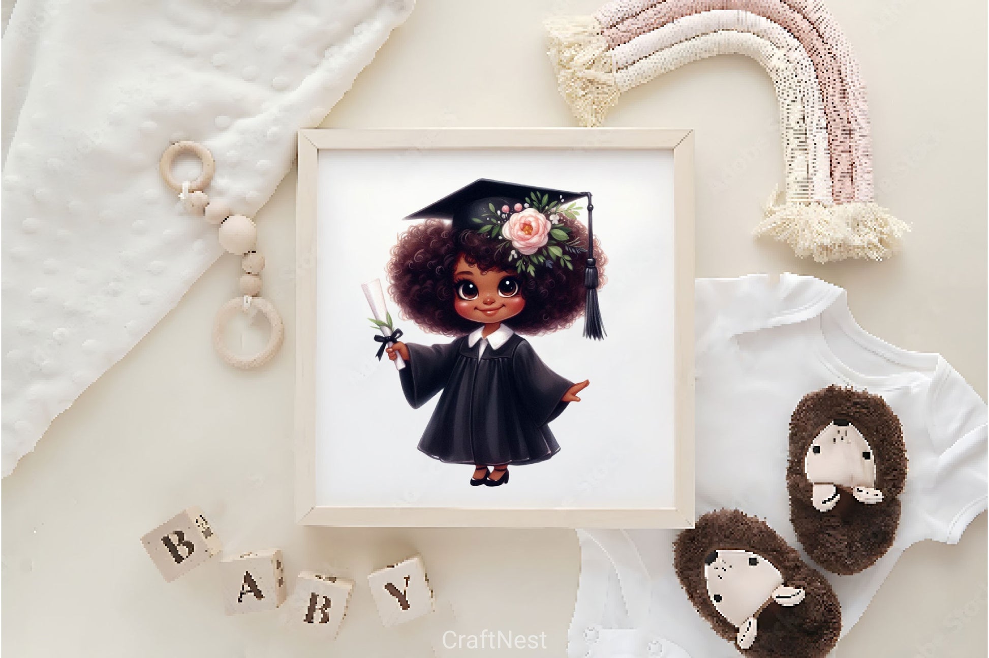 Funny Girl Afro Graduation Clipart Bundle - CraftNest - Digital Crafting and Art