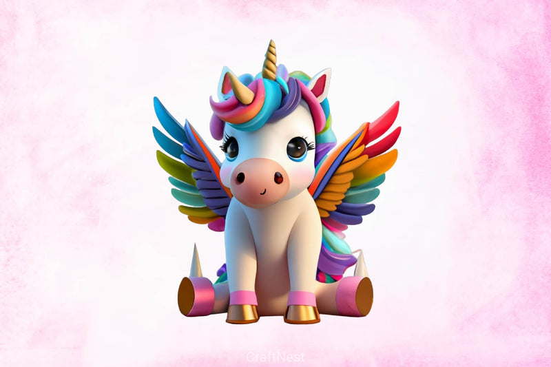Cute Unicorn Baby Clipart Bundle - CraftNest - Digital Crafting and Art