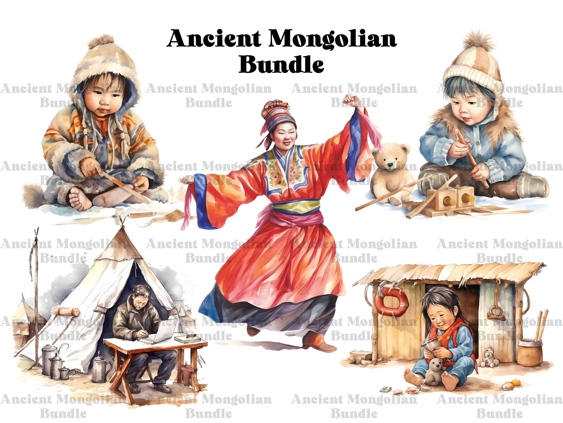 Ancient Mongolian Clipart - CraftNest