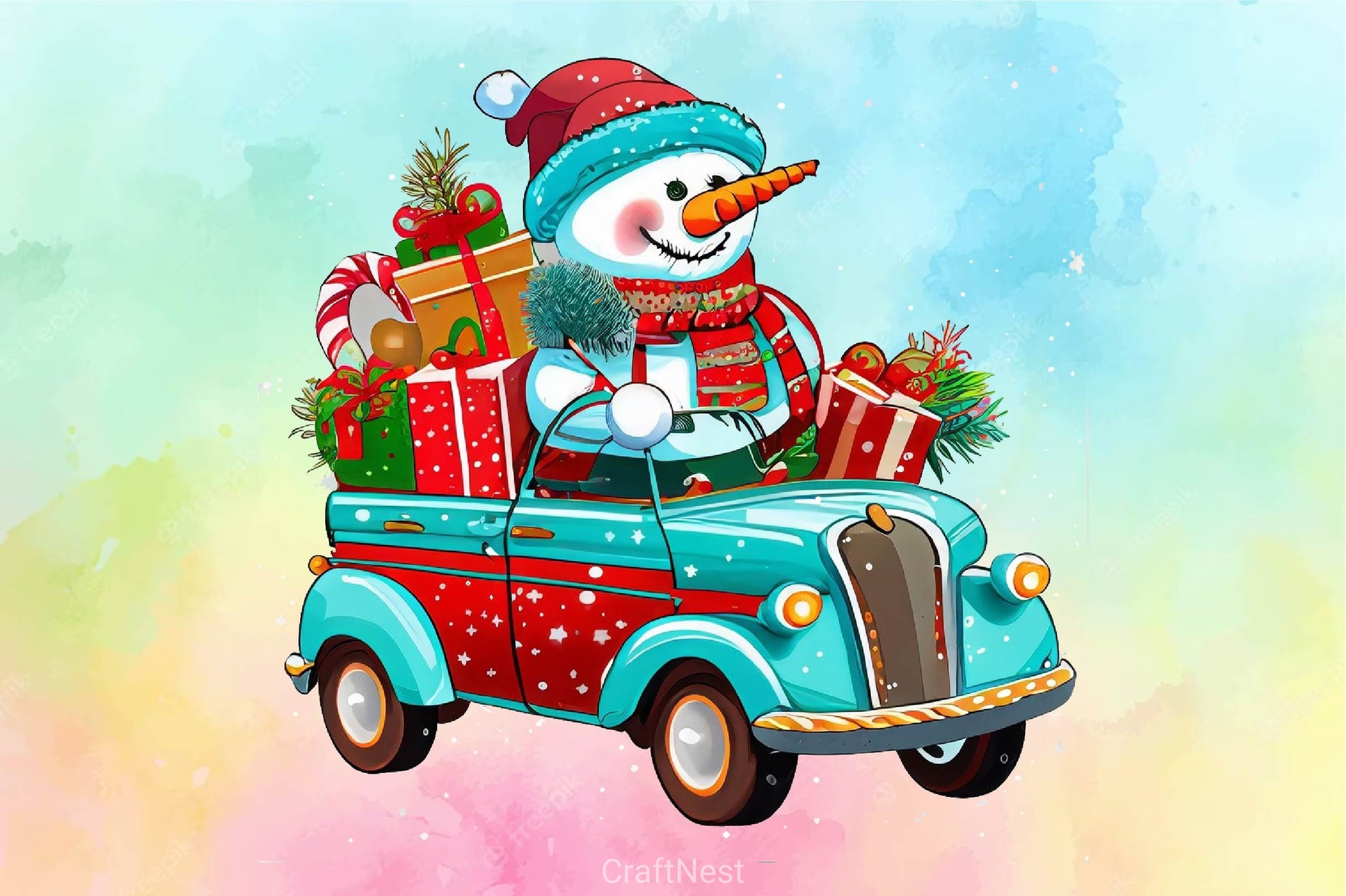 Christmas Driving Gnome Clipart Bundle - CraftNest - Digital Crafting and Art