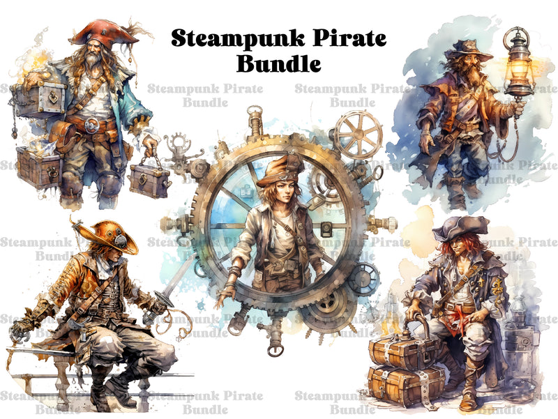 Steampunk Pirates Clipart - CraftNest