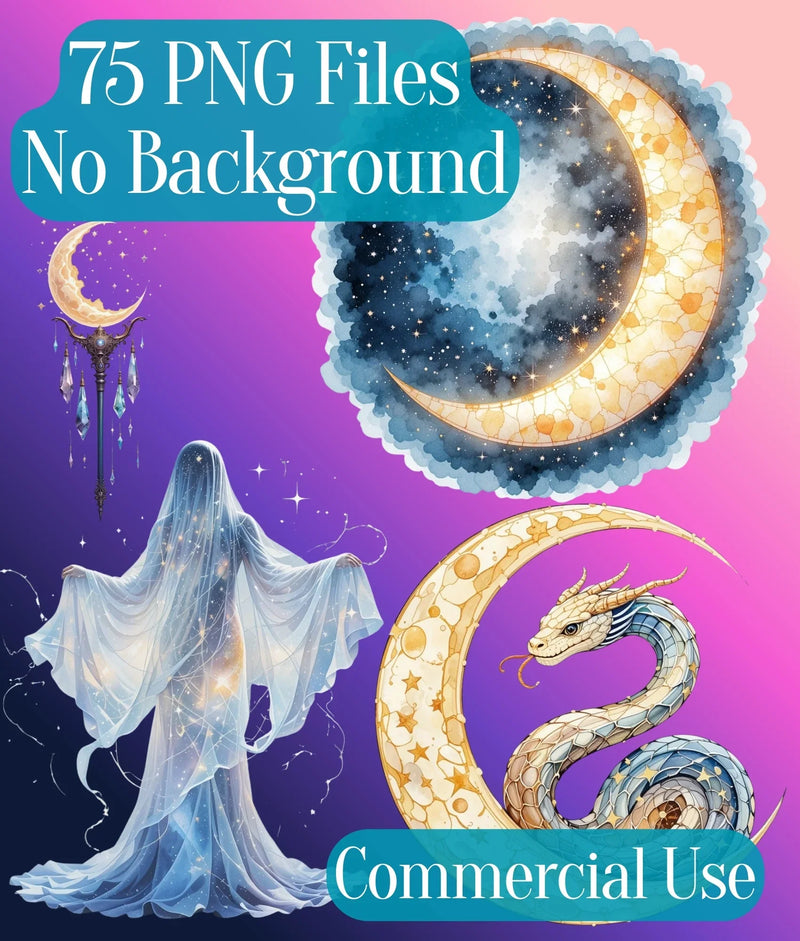 Moon Goddess Clipart Bundle - CraftNest - Digital Crafting and Art