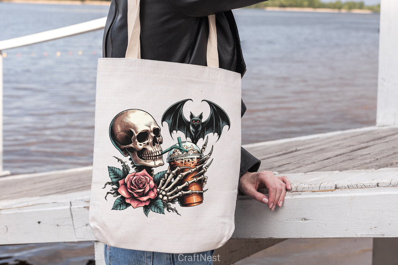 Halloween Skeleton Coffee Clipart Bundle - CraftNest - Digital Crafting and Art