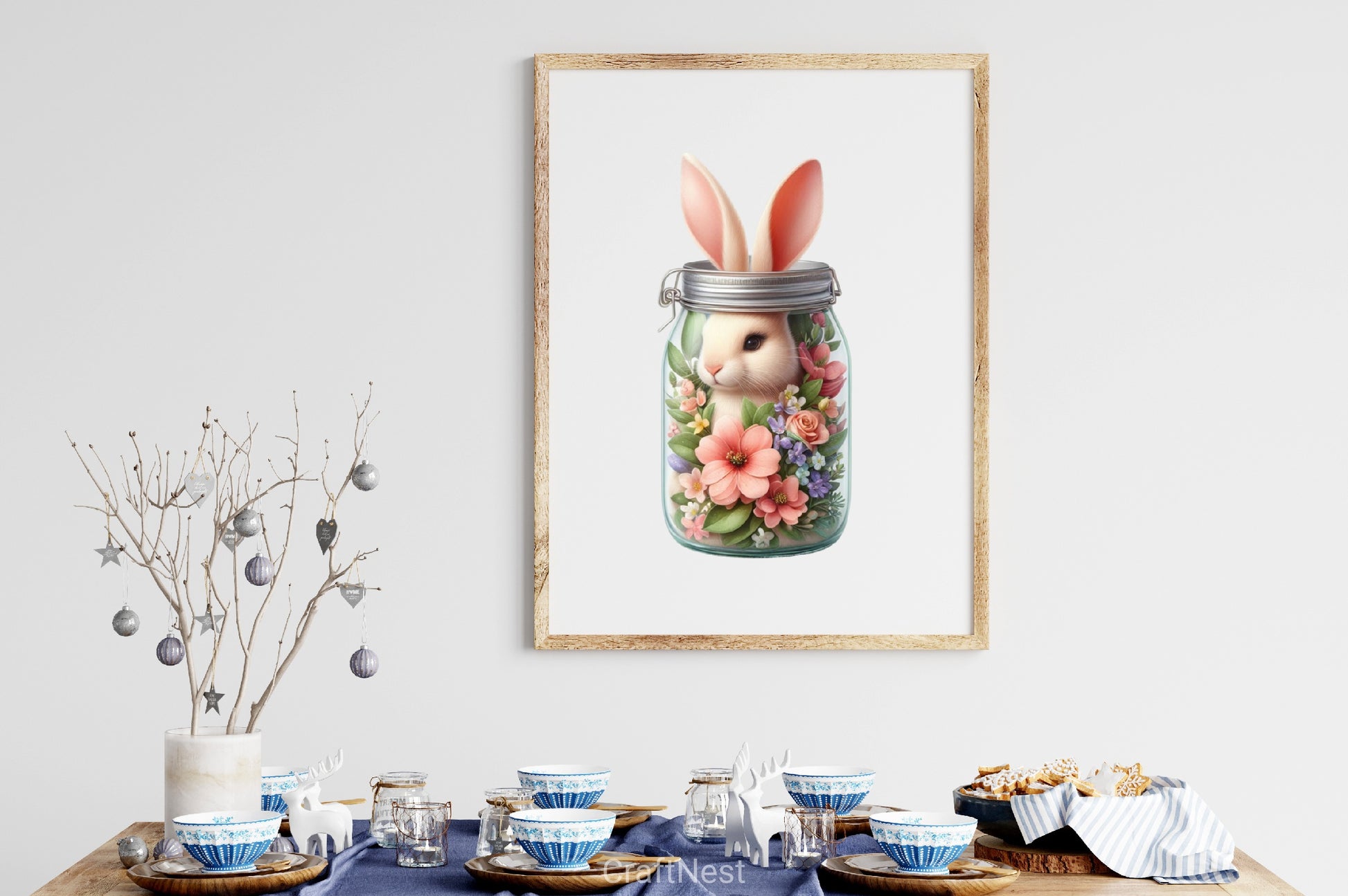 Easter Bunny Flowers Clipart Bundle - CraftNest - Digital Crafting and Art