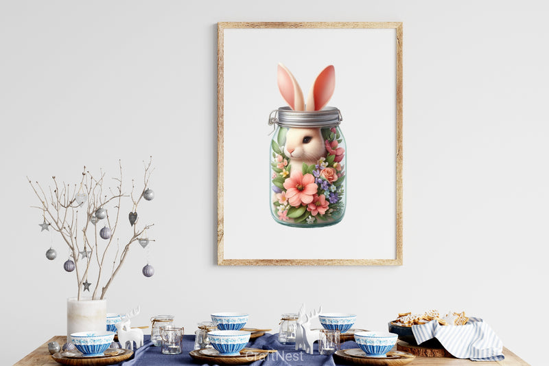 Easter Bunny Flowers Clipart Bundle - CraftNest - Digital Crafting and Art