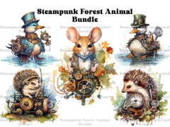 Steampunk Forest Animals Clipart - CraftNest