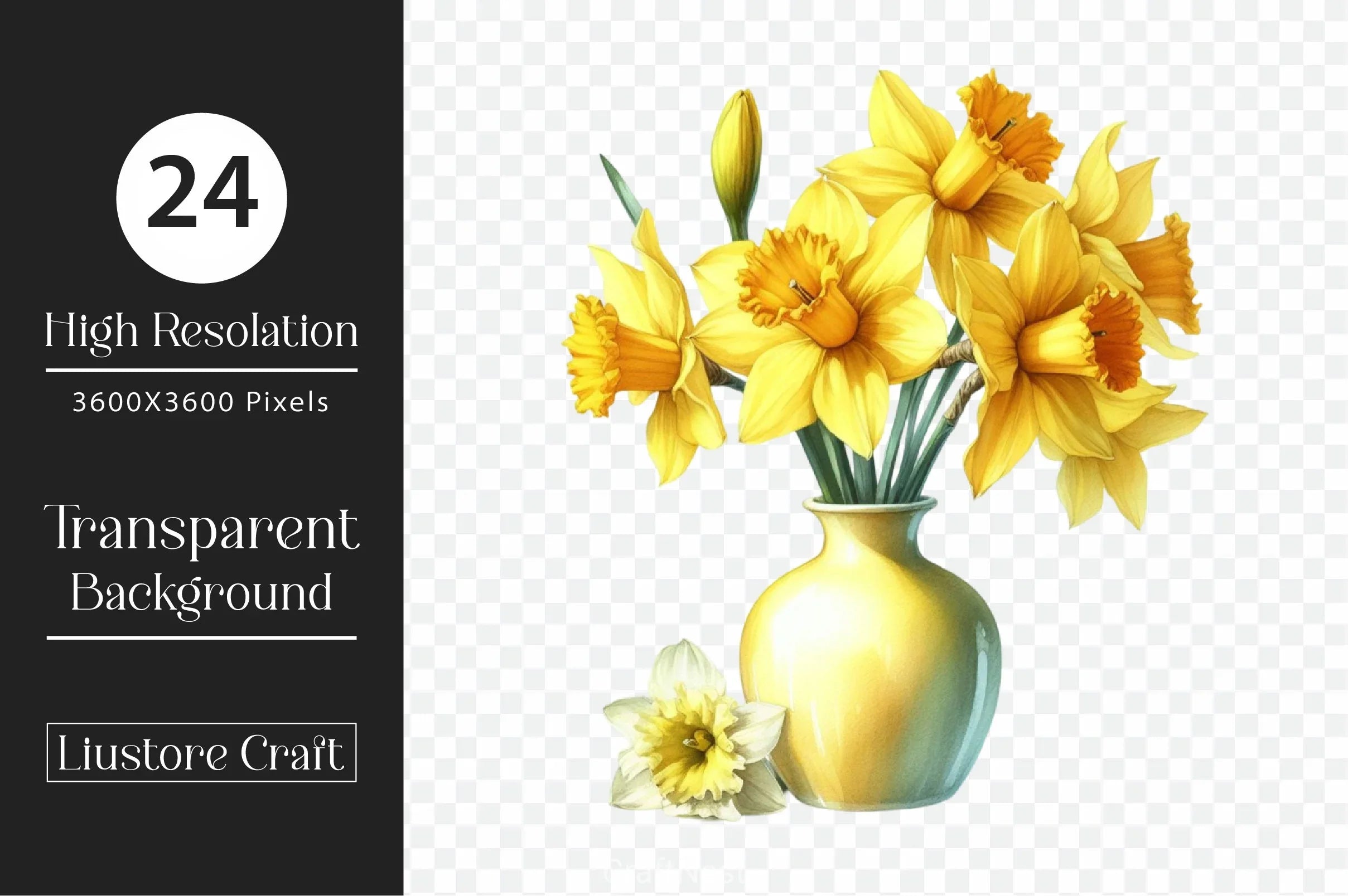 Daffodil Flowers Clipart Bundle - CraftNest - Digital Crafting and Art