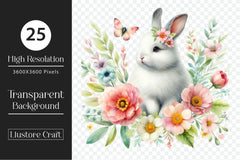 Flower Easter Bunny Clipart Bundle - CraftNest - Digital Crafting and Art
