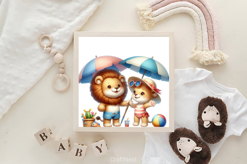 Cute Animals Summer Clipart Bundle - CraftNest - Digital Crafting and Art