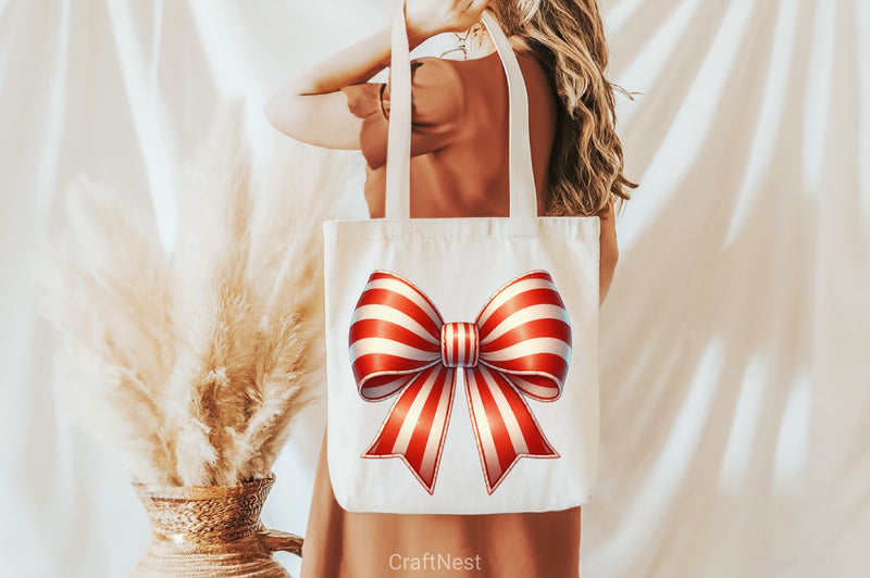 Christmas Candy Cane Bows Clipart Bundle - CraftNest - Digital Crafting and Art