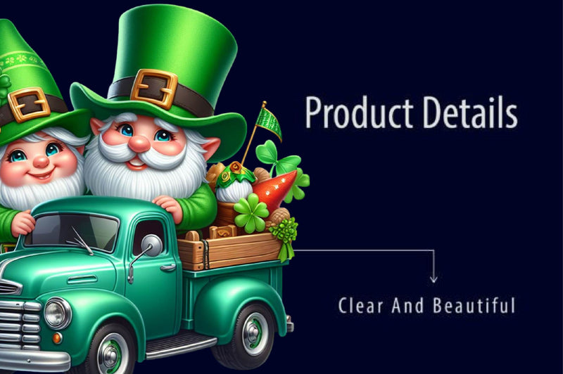 St Patricks Day Gnome Truck Clipart Bundle - CraftNest - Digital Crafting and Art