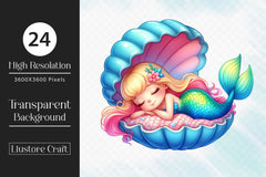 Sleeping Mermaid Clipart Bundle - CraftNest - Digital Crafting and Art