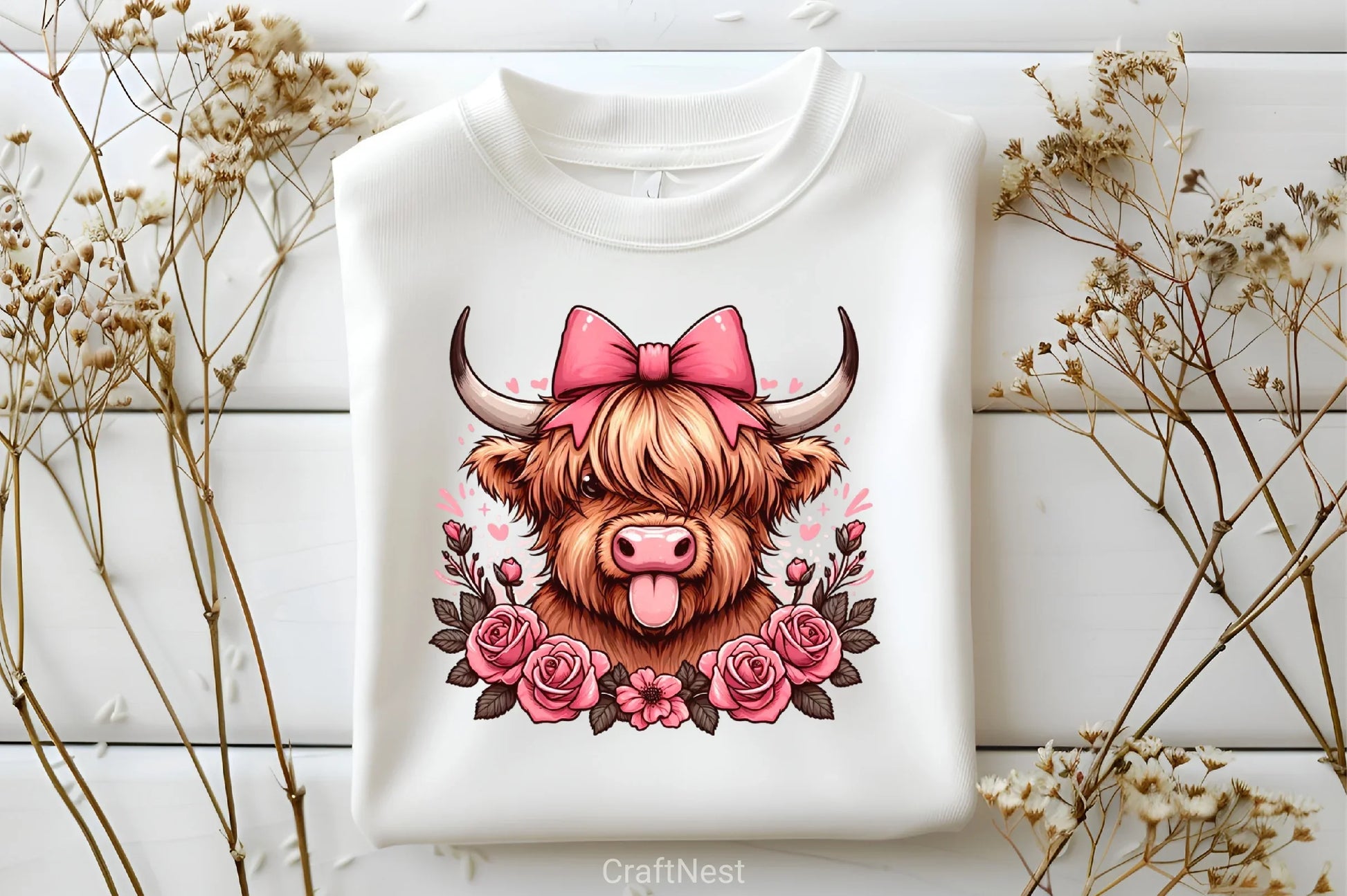 Highland Cow Valentine Clipart Bundle 2 - CraftNest - Digital Crafting and Art