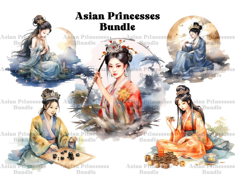 Asian Princesses Clipart - CraftNest