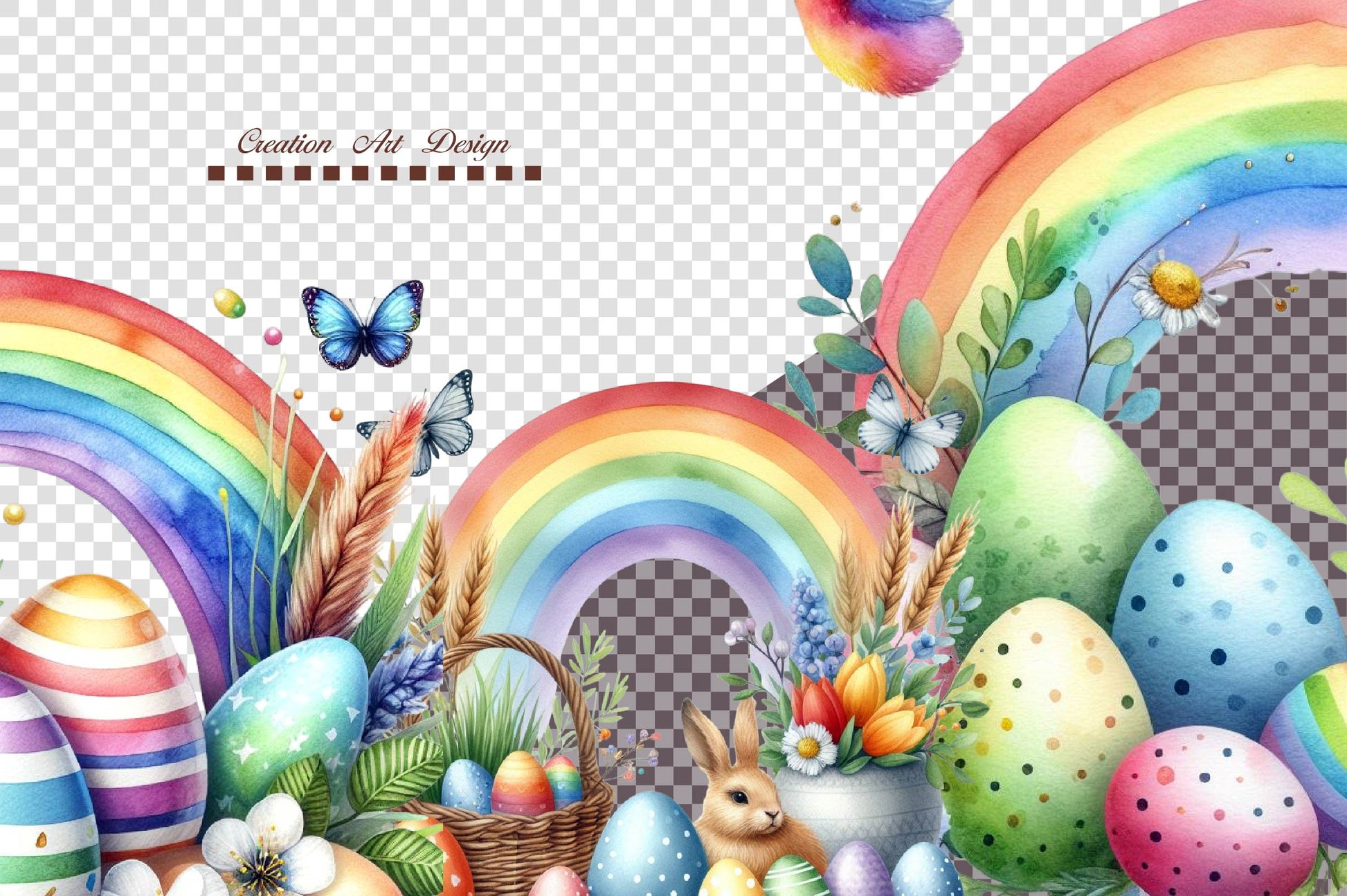 Easter Rainbow Clipart Bundle - CraftNest - Digital Crafting and Art