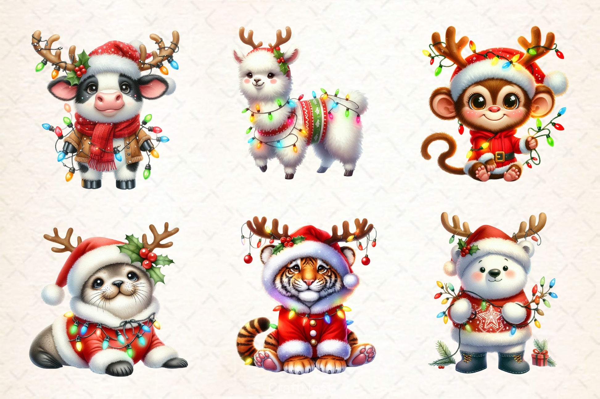 Christmas Animal Clipart Bundle 6 - CraftNest - Digital Crafting and Art