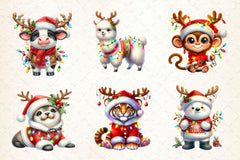 Christmas Animal Clipart Bundle 6 - CraftNest - Digital Crafting and Art