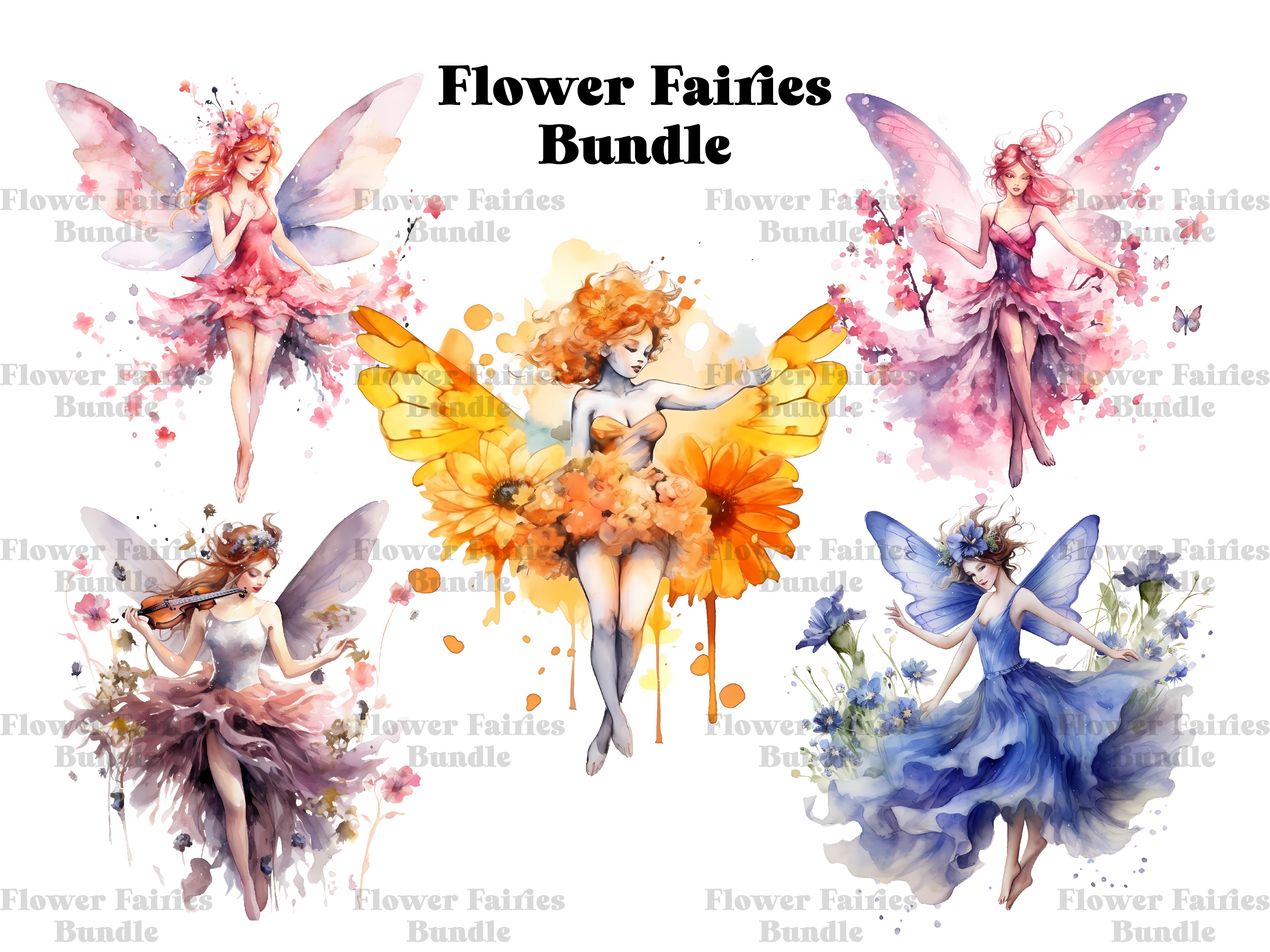 Flower Fairies Clipart - CraftNest