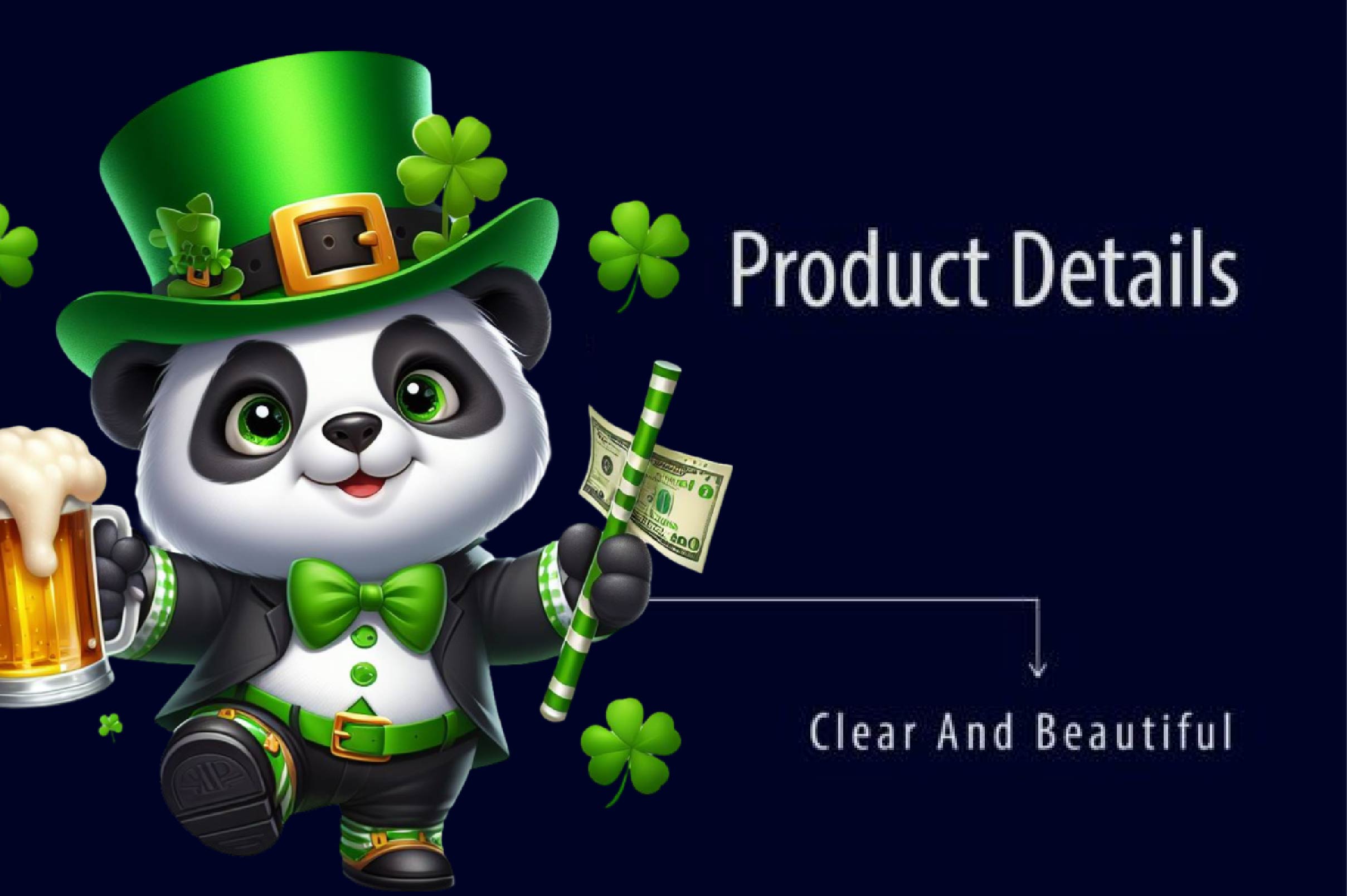 St Patricks Day Cute Panda Clipart Bundle 1 - CraftNest - Digital Crafting and Art