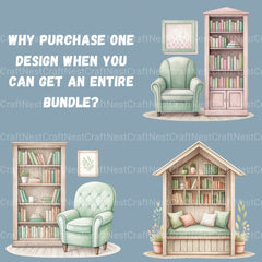 Reading Book Nooks Clipart Bundle - CraftNest - Digital Crafting and Art