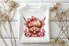 Highland Cow Valentine Clipart Bundle 3 - CraftNest - Digital Crafting and Art