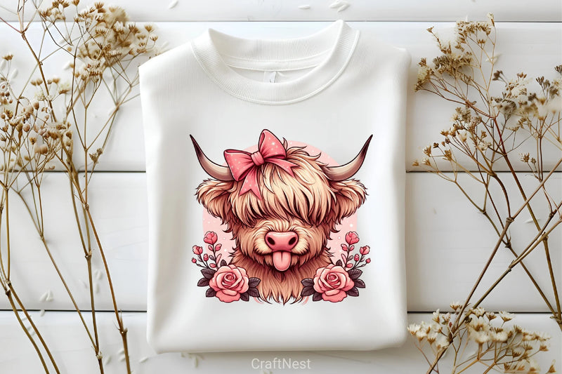 Highland Cow Valentine Clipart Bundle 3 - CraftNest - Digital Crafting and Art