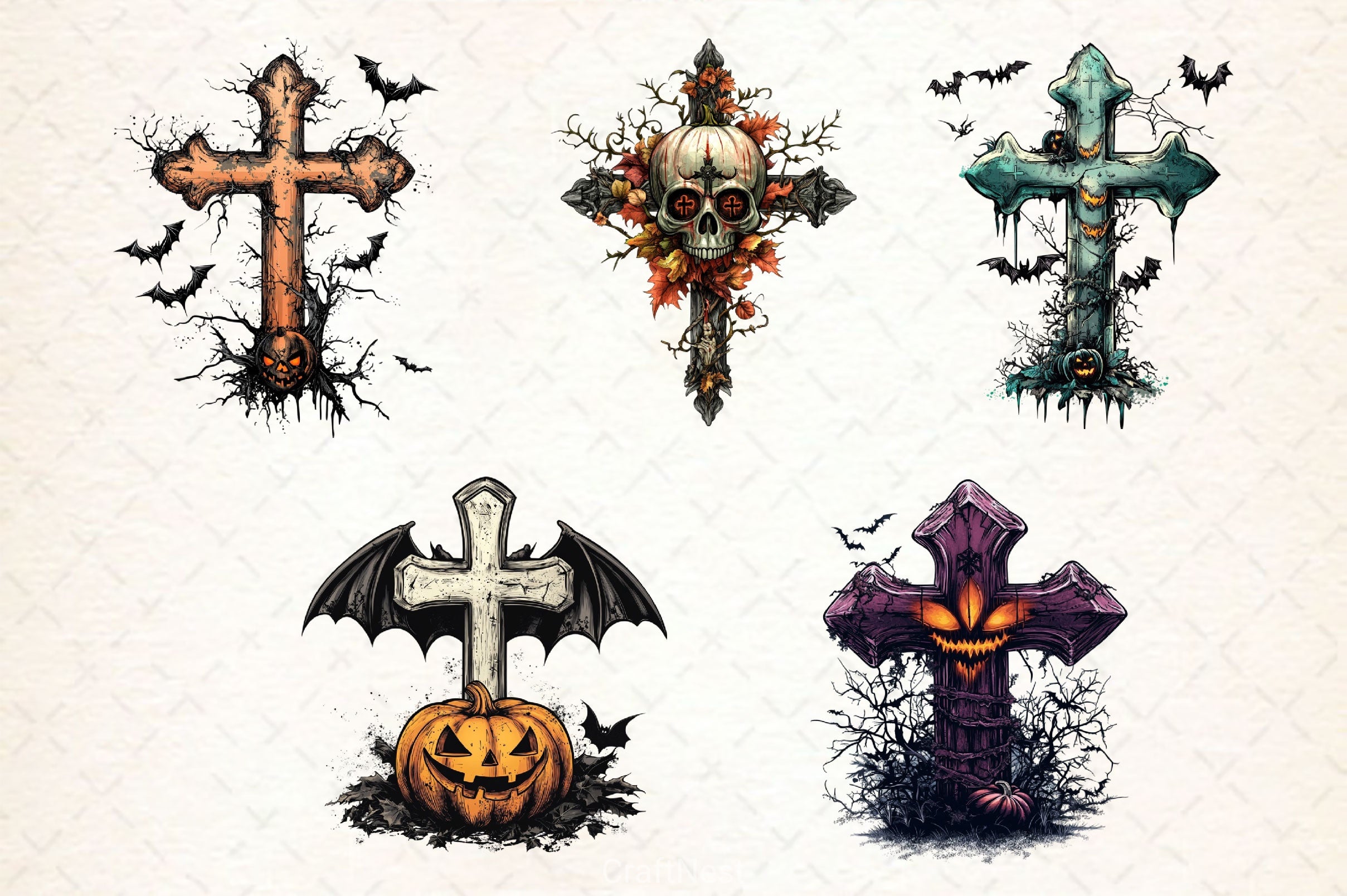 Halloween Cross Clipart Bundle - CraftNest - Digital Crafting and Art