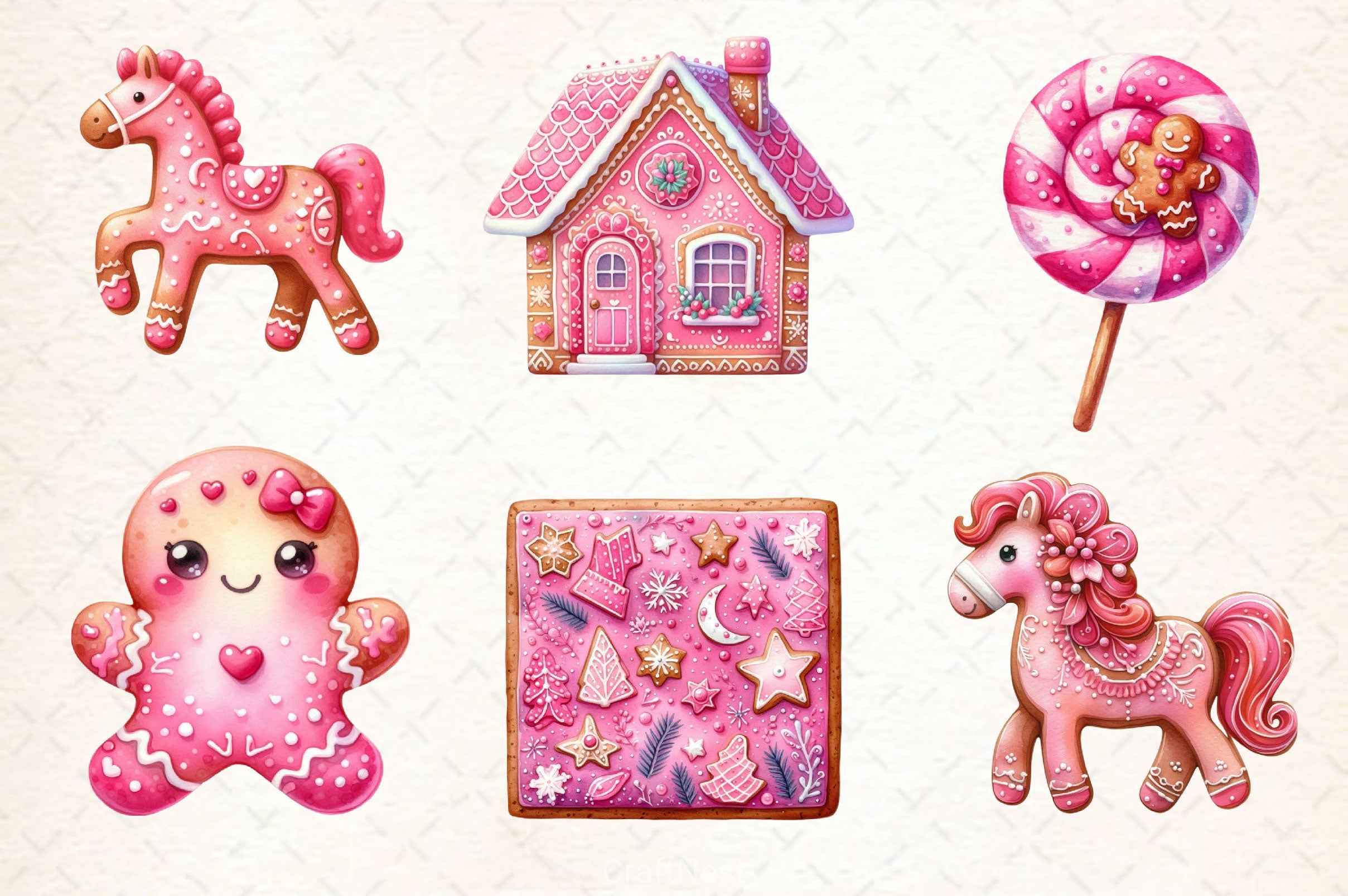 Gingerbread House Cookies Clipart Bundle - CraftNest - Digital Crafting and Art