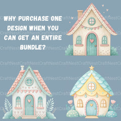 Whimsical Homes Clipart Bundle - CraftNest - Digital Crafting and Art