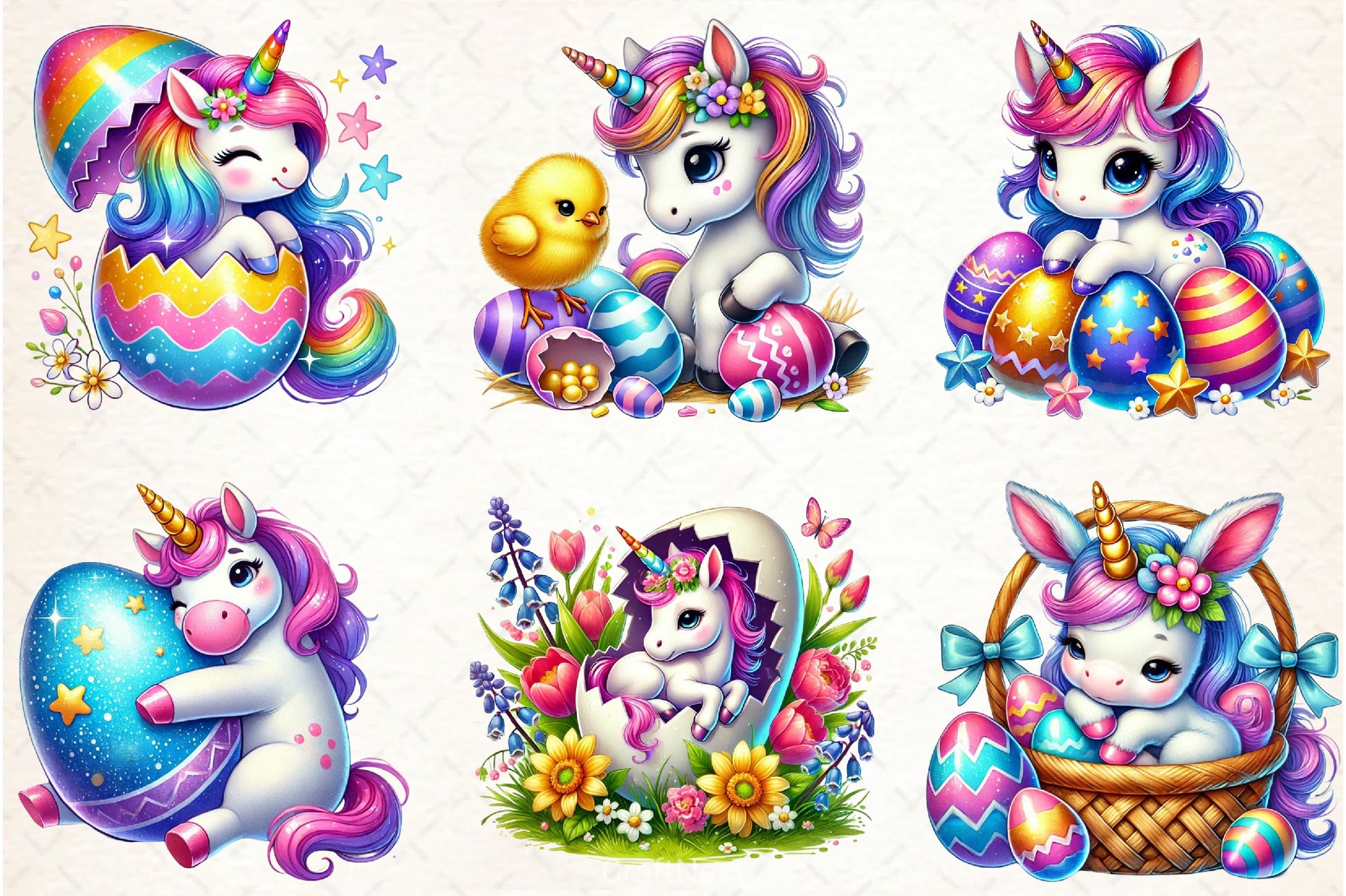 Easter Unicorn Clipart Bundle - CraftNest - Digital Crafting and Art