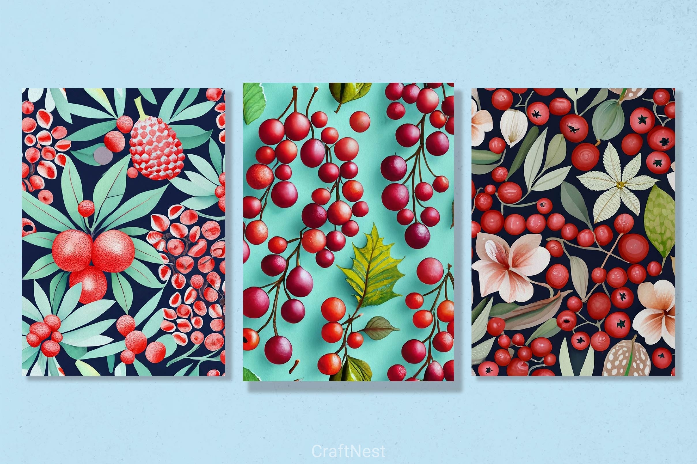 Watercolors Christmas Seamless Pattern Digital Paper - CraftNest - Digital Crafting and Art