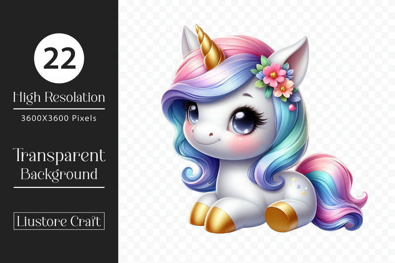 Cute Unicorn Clipart Bundle 9 - CraftNest - Digital Crafting and Art