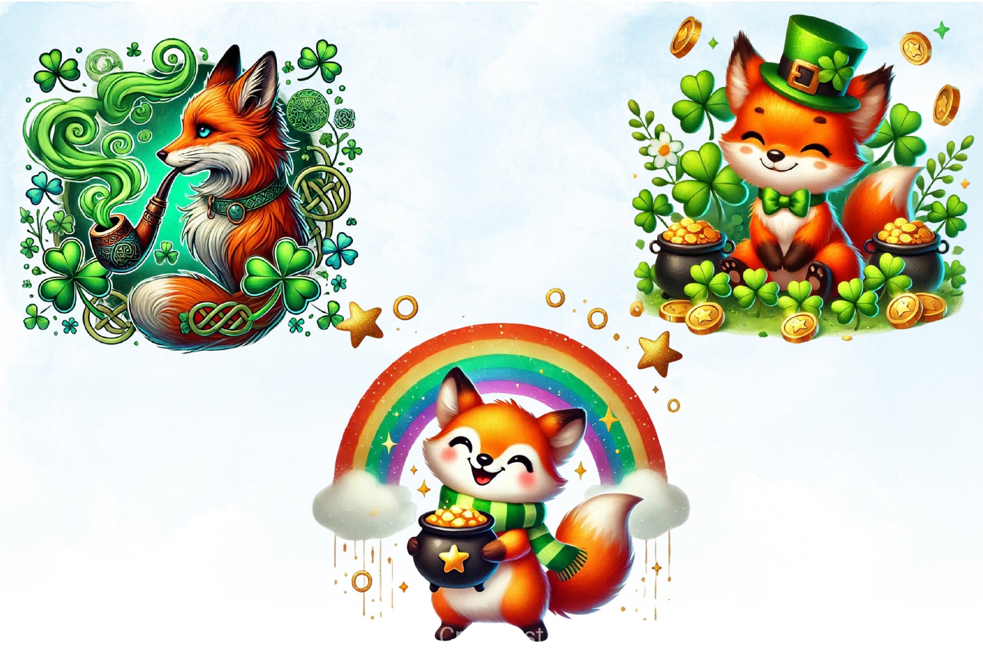 Fox St. Patrick's Day Clipart Bundle - CraftNest - Digital Crafting and Art