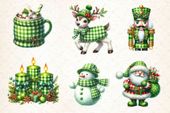 Green Plaid Christmas Clipart Bundle - CraftNest - Digital Crafting and Art