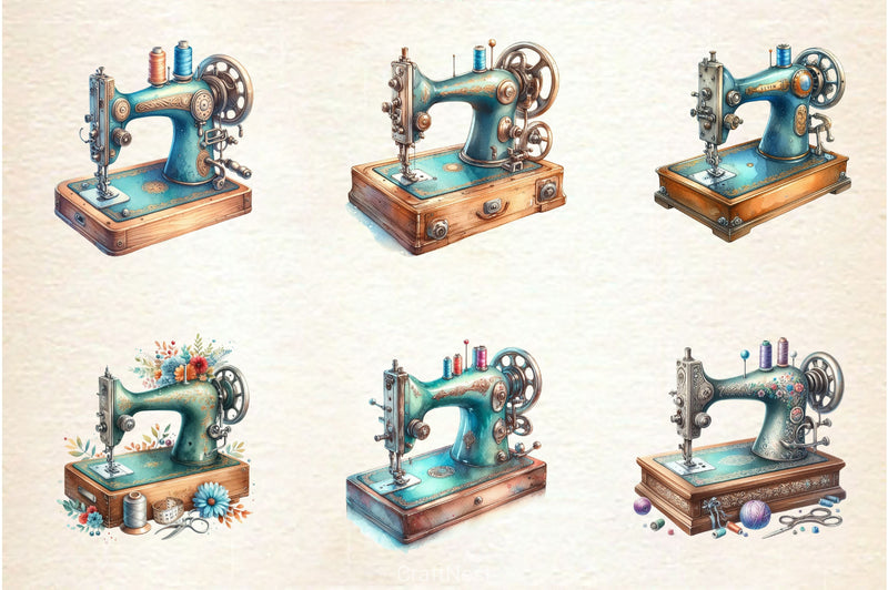 Vintage Sewing Machines Clipart Bundle 2 - CraftNest - Digital Crafting and Art