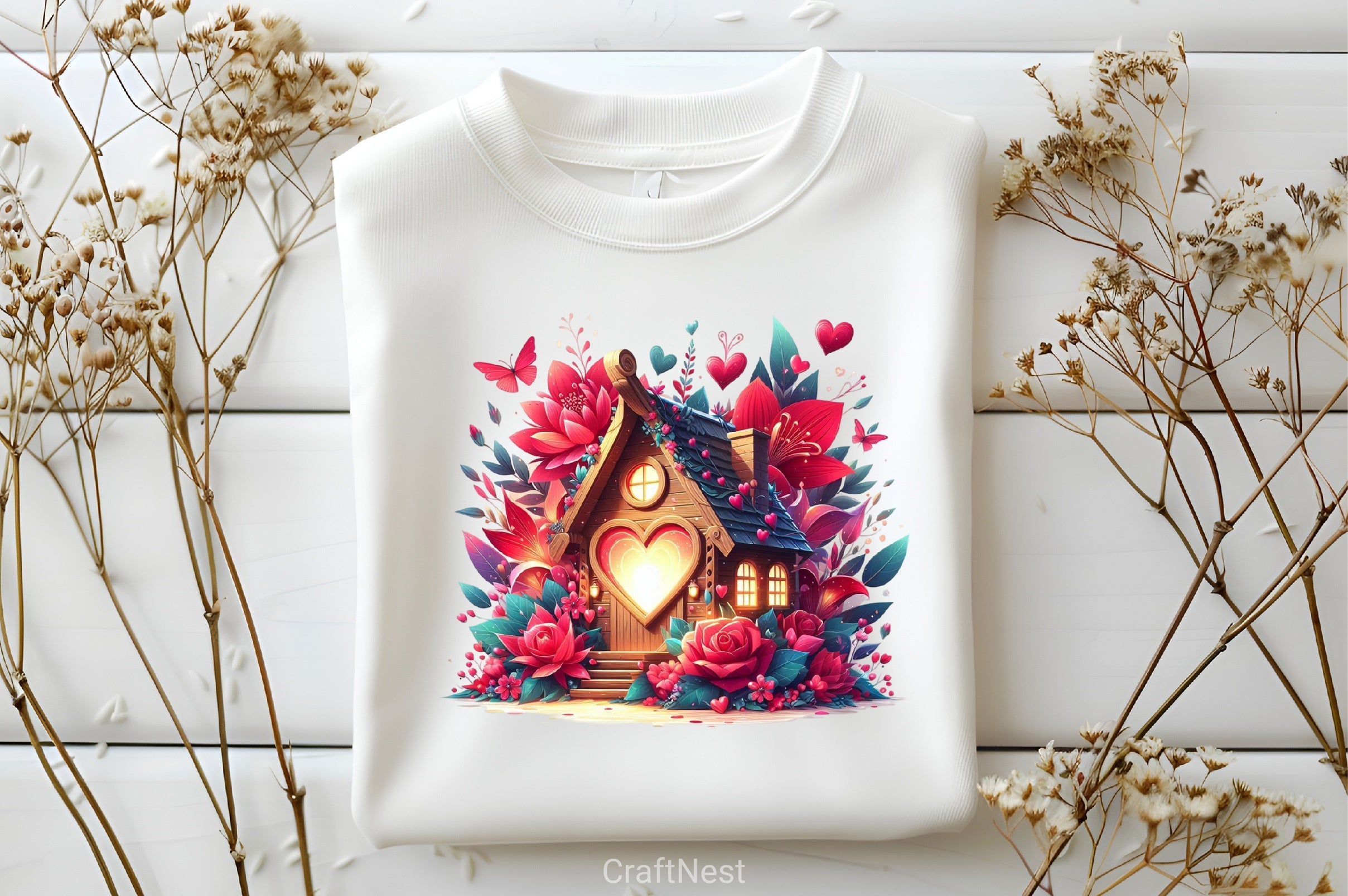 Valentine Fairy House Clipart Bundle 1 - CraftNest - Digital Crafting and Art