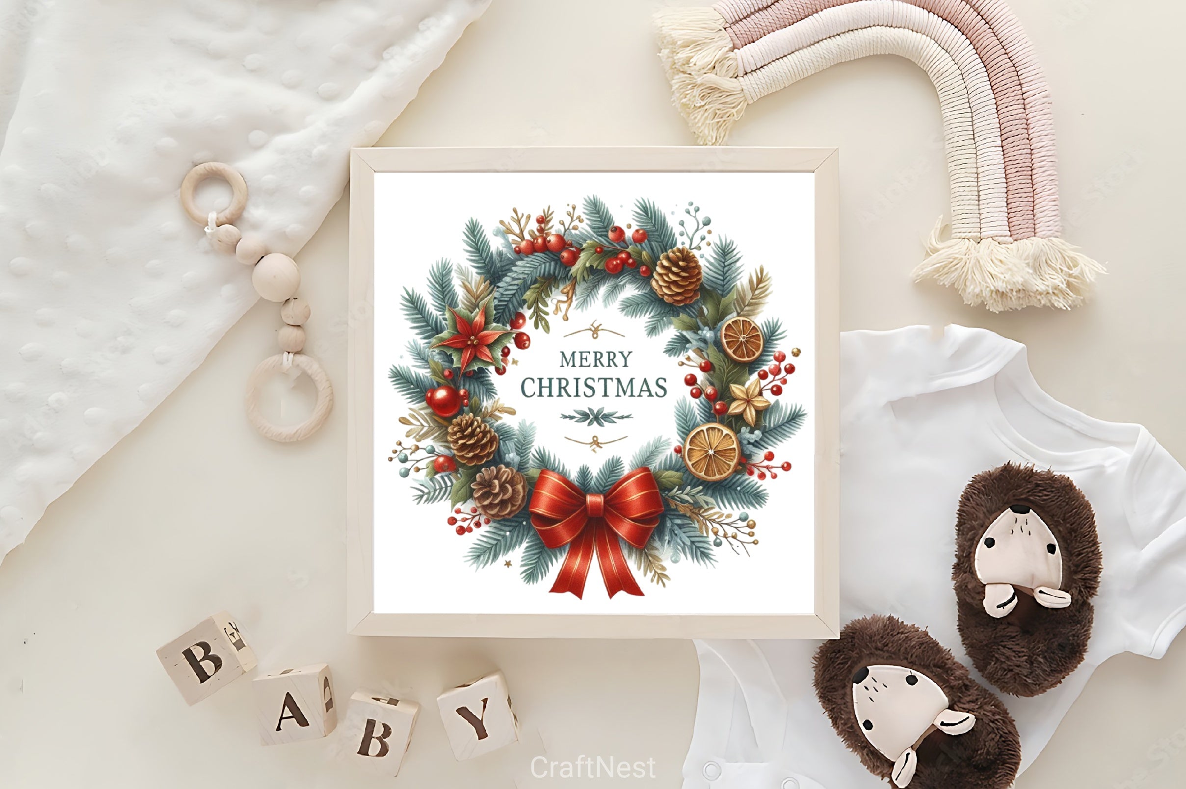 Christmas Wreath Clipart Bundle 5 - CraftNest - Digital Crafting and Art