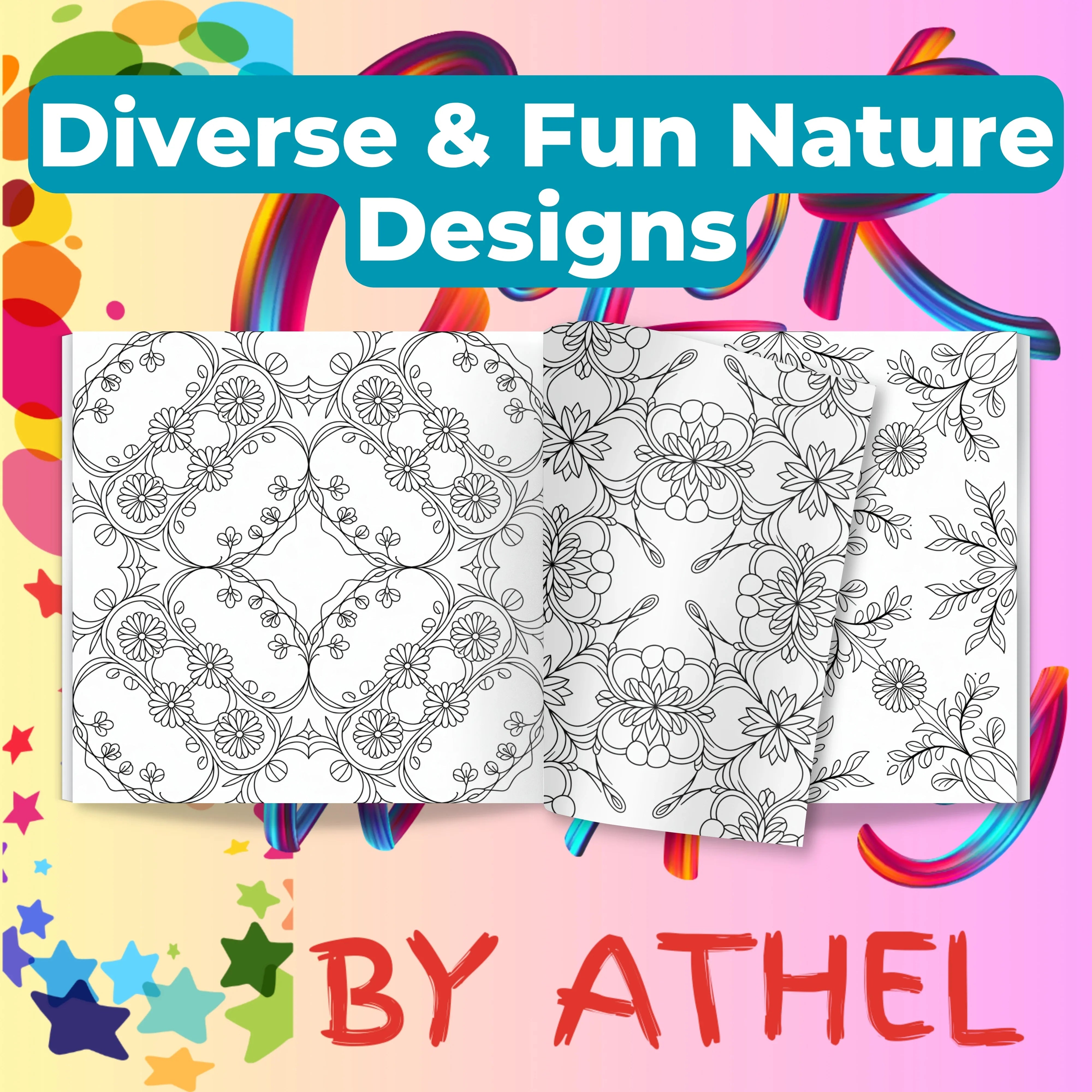 Nature Pattern Coloring Books Bundle - CraftNest - Digital Crafting and Art