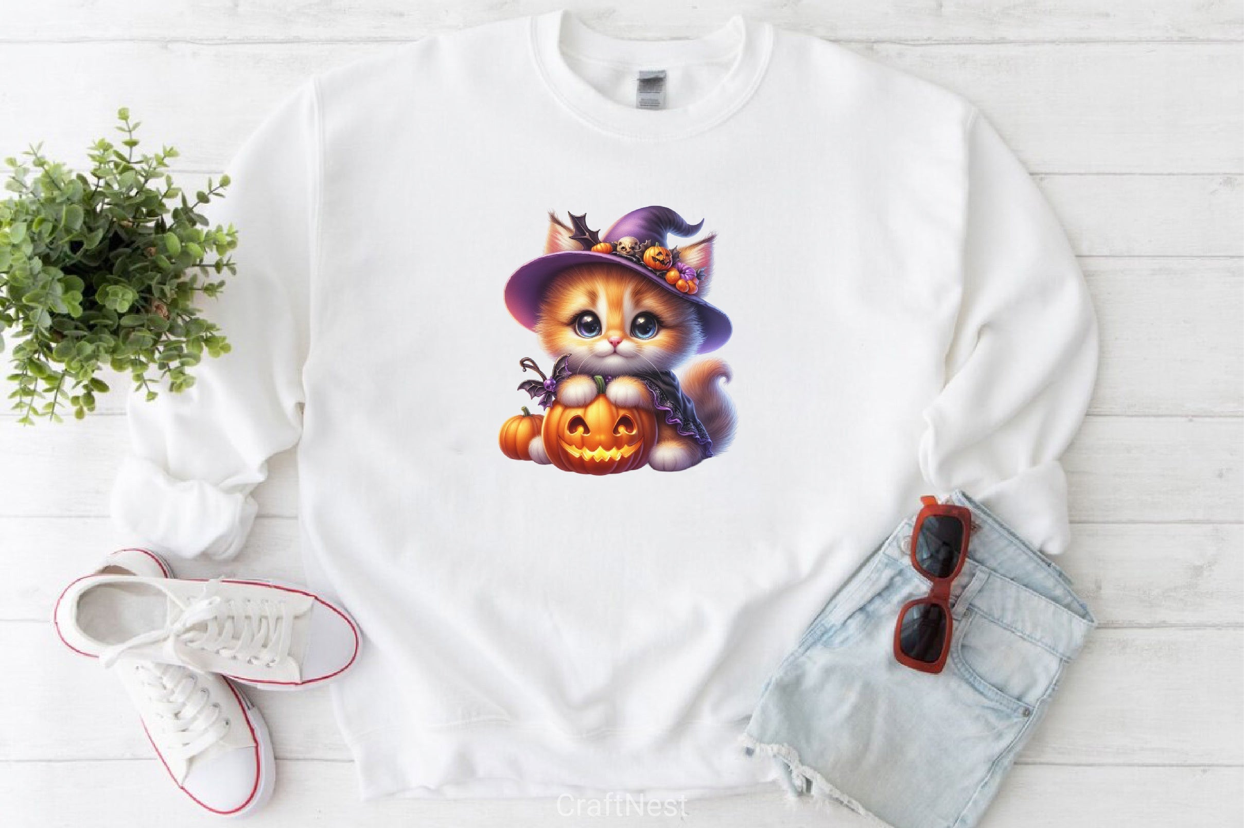 Cute Halloween Cat Clipart Bundle - CraftNest - Digital Crafting and Art