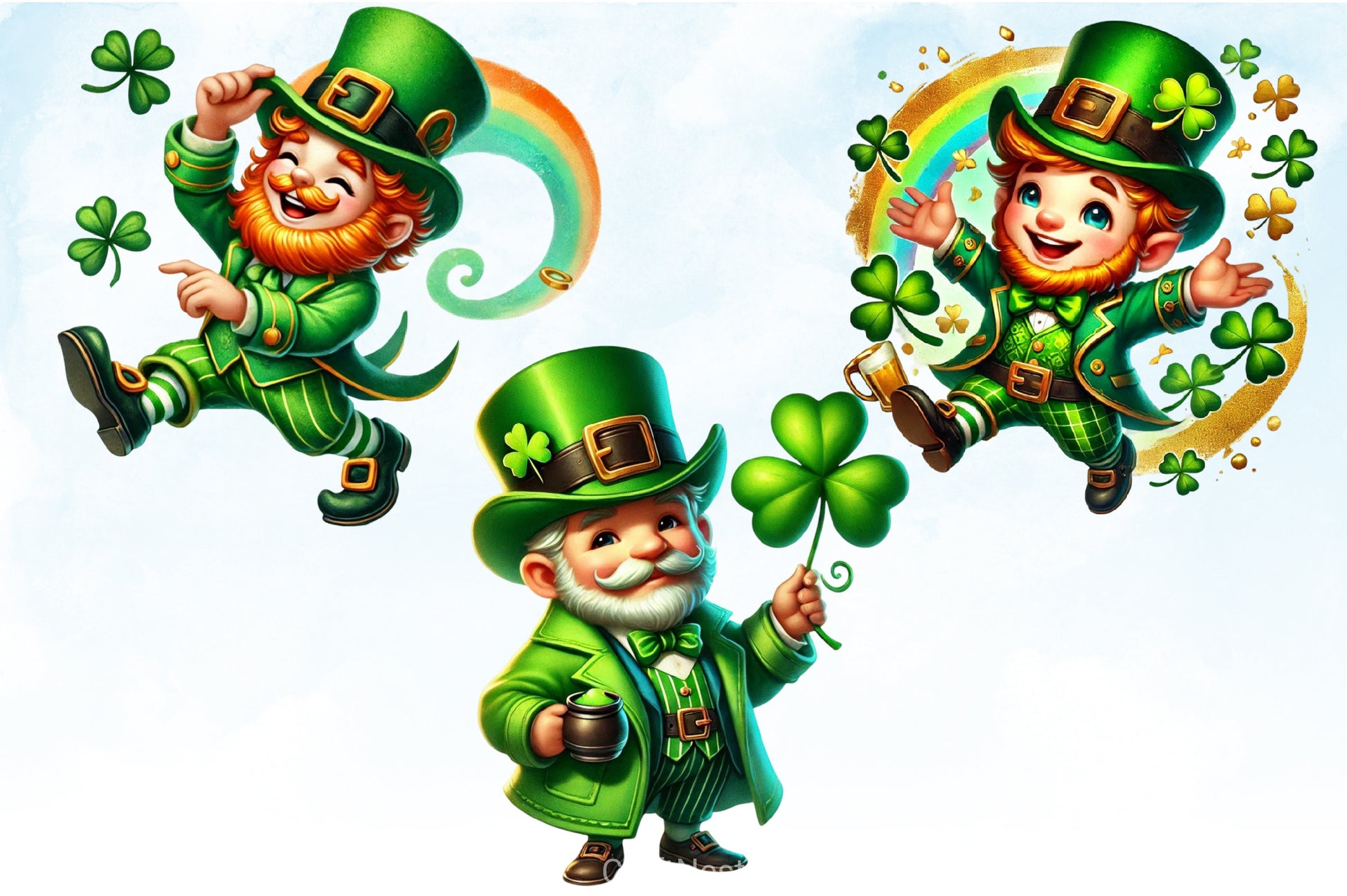 St. Patrick's Day Leprechaun Clipart Bundle - CraftNest - Digital Crafting and Art