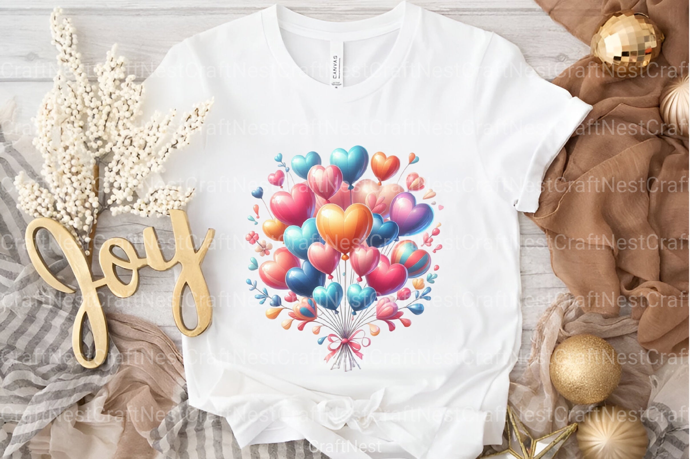 Valentine Heart Balloons Clipart Bundle - CraftNest - Digital Crafting and Art