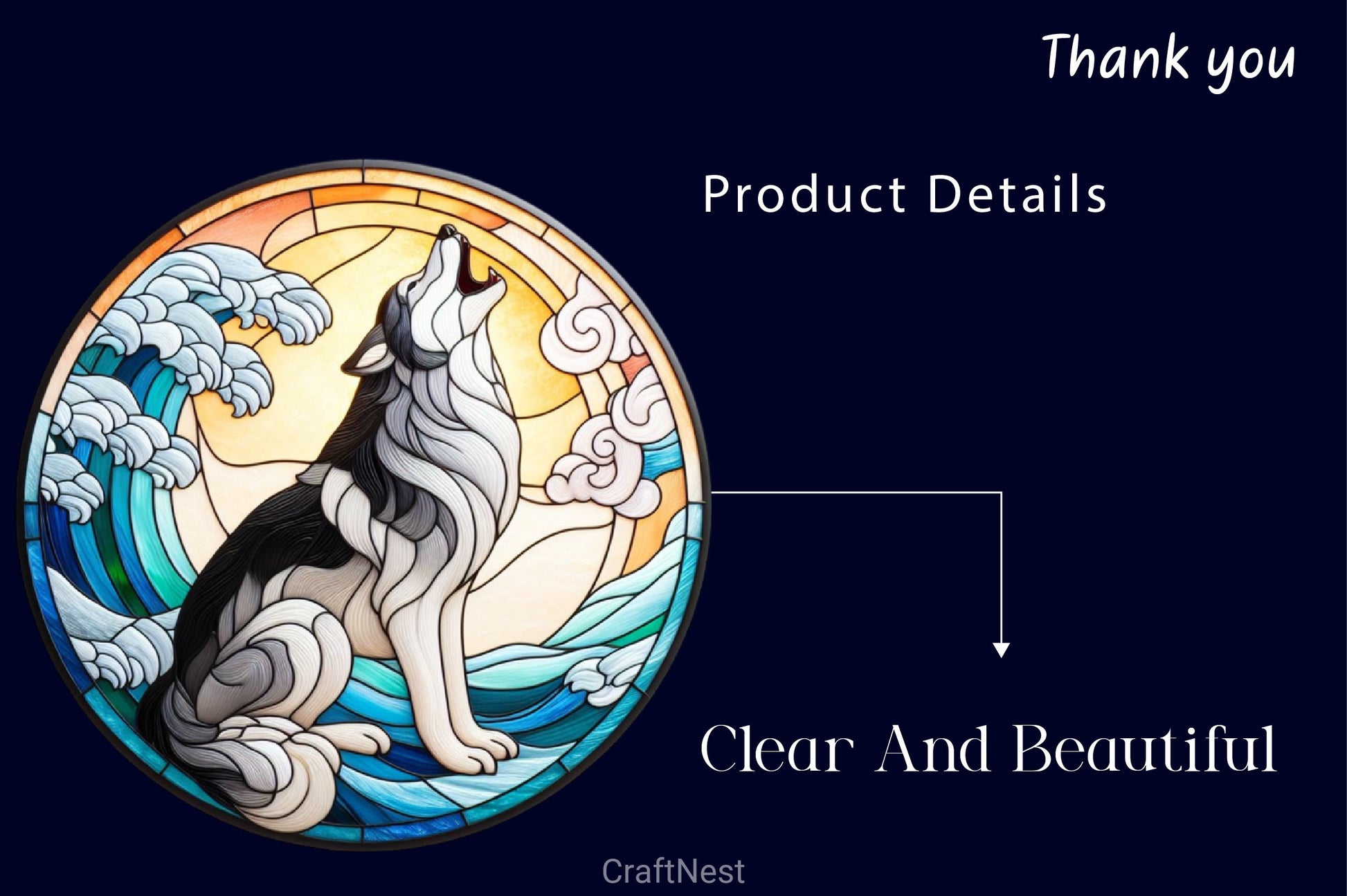 Stained Glass Howling Wolf Clipart Bundle - CraftNest - Digital Crafting and Art