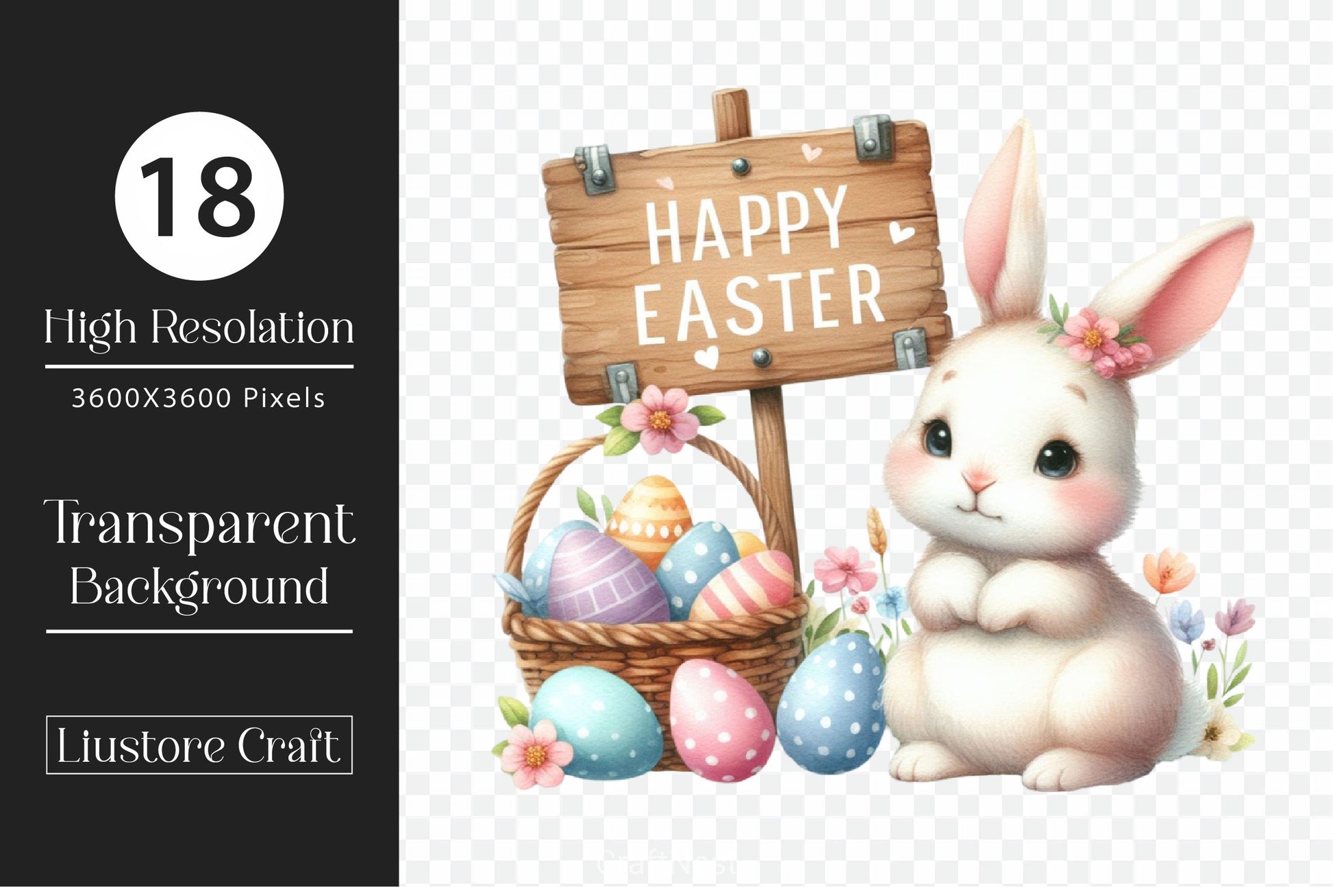 Easter Bunny Wooden Signs Clipart Bundle - CraftNest - Digital Crafting and Art