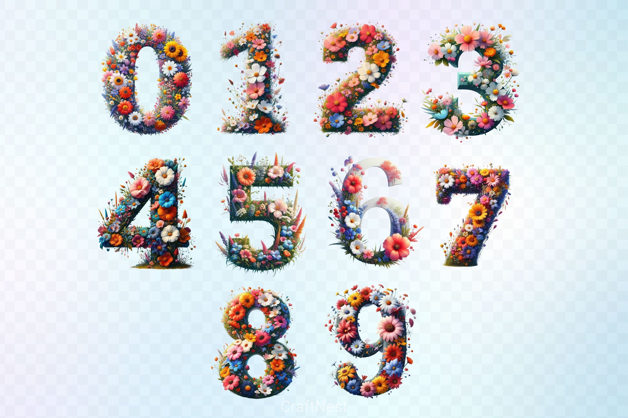 Flower Alphabet Clipart Bundle - CraftNest - Digital Crafting and Art