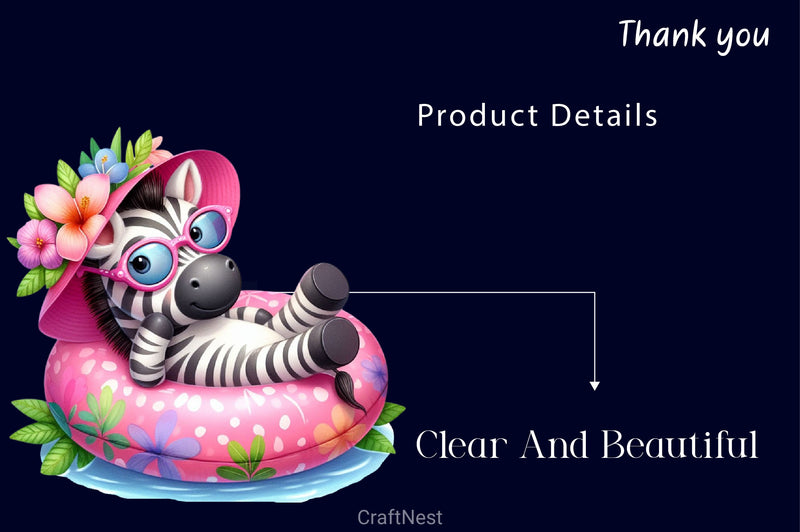 Summer Animals On Float Clipart Bundle 2 - CraftNest - Digital Crafting and Art