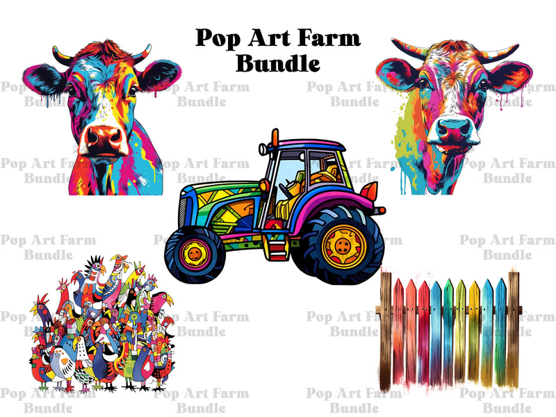 Pop Art Farming Clipart - CraftNest