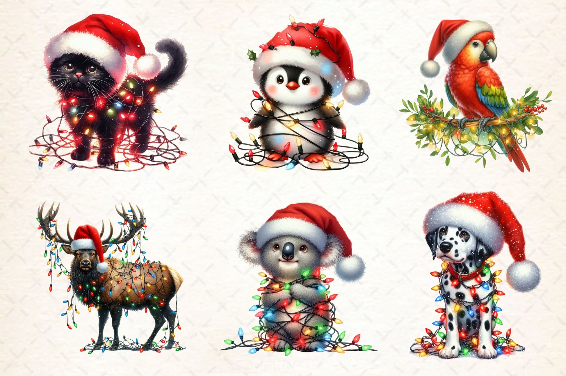 Christmas Animal Clipart Bundle 5 - CraftNest - Digital Crafting and Art