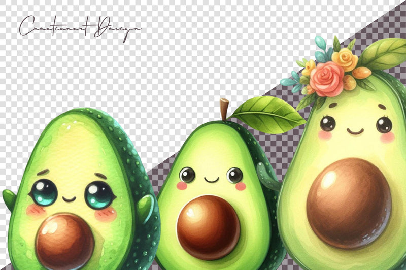 Cute Avocado Clipart Bundle 2 - CraftNest - Digital Crafting and Art